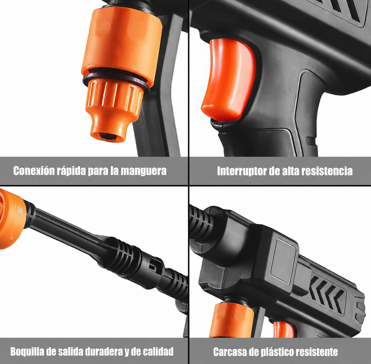 Hidro-limpiadora de alta presión portátil para limpieza de coches, suelos y jardines.