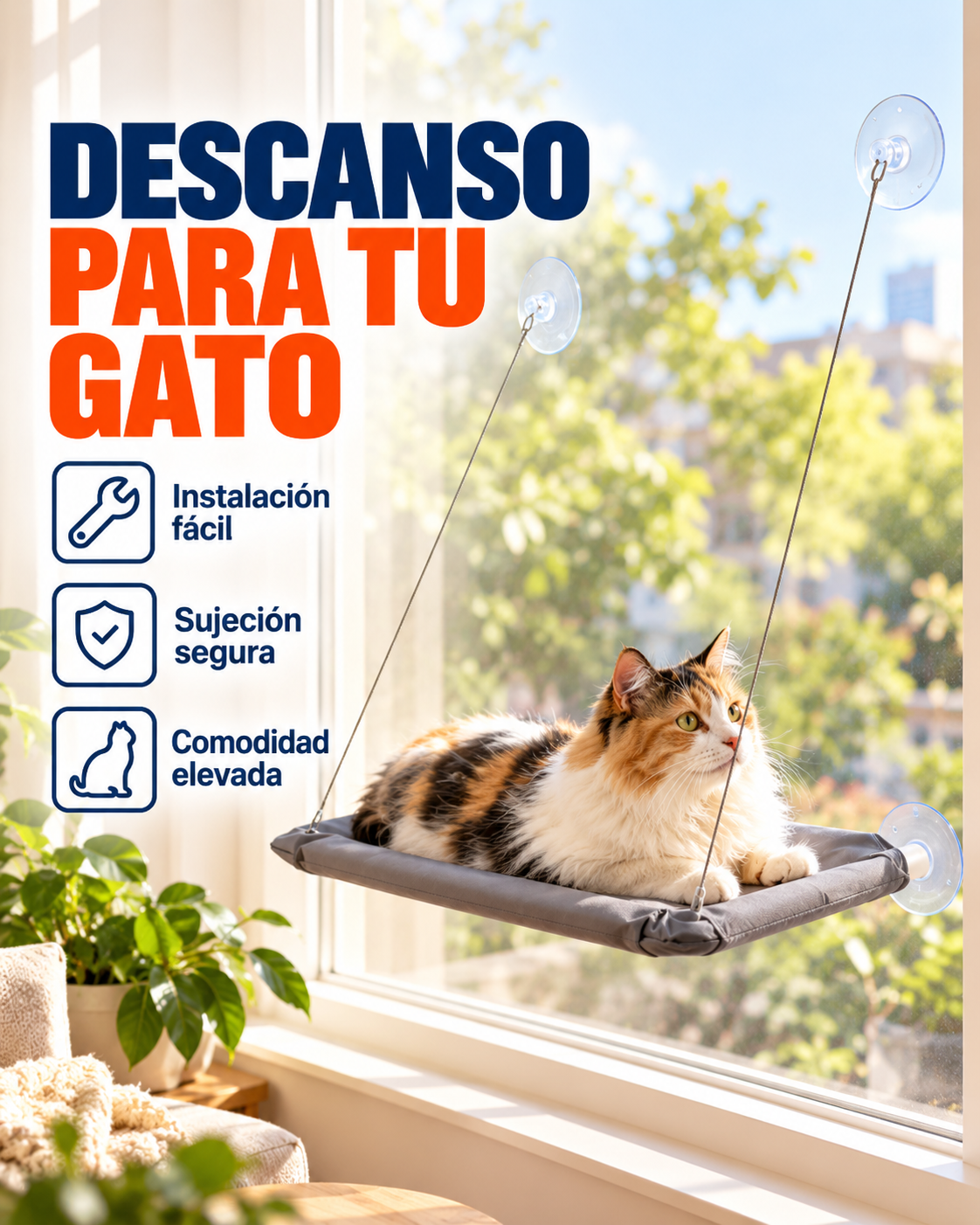 Hamaca colgante para gatos