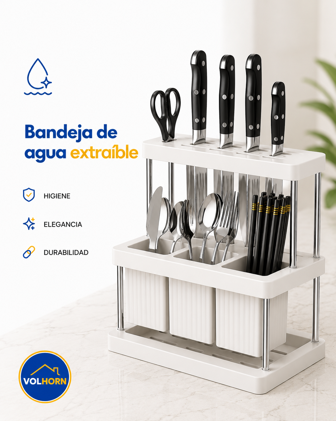 Soporte organizador de cocina