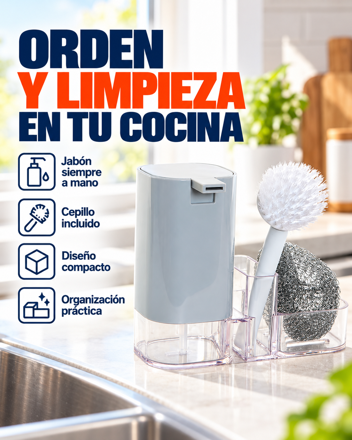 Dispensador de jabón para cocina
