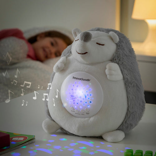 Peluche de erizo con ruido blanco y proyector de luz nocturna