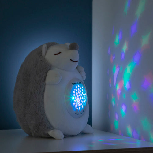 Peluche de erizo con ruido blanco y proyector de luz nocturna