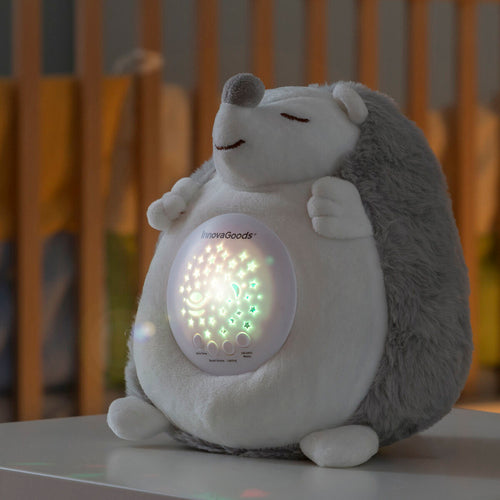Peluche de erizo con ruido blanco y proyector de luz nocturna