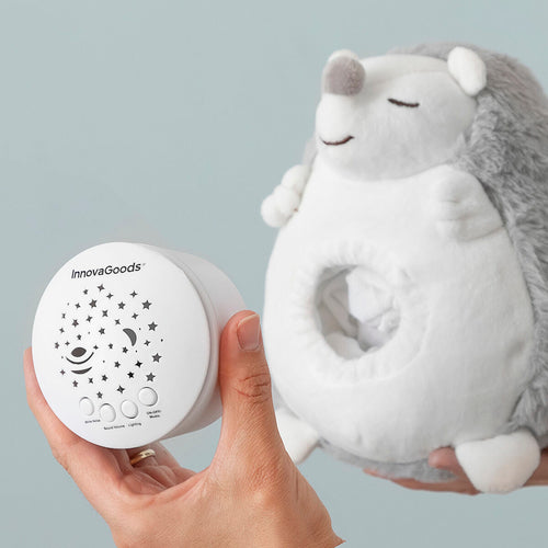 Peluche de erizo con ruido blanco y proyector de luz nocturna