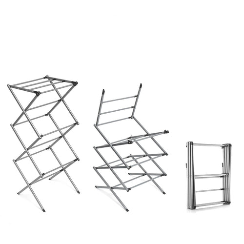 Tendedero metálico plegable y extensible con 3 niveles