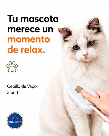 Cepillo de vapor para gatos y perros