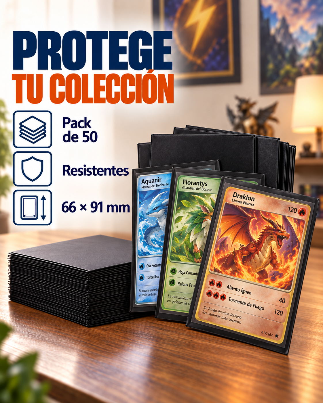 Fundas resistentes para cartas (50 uds)