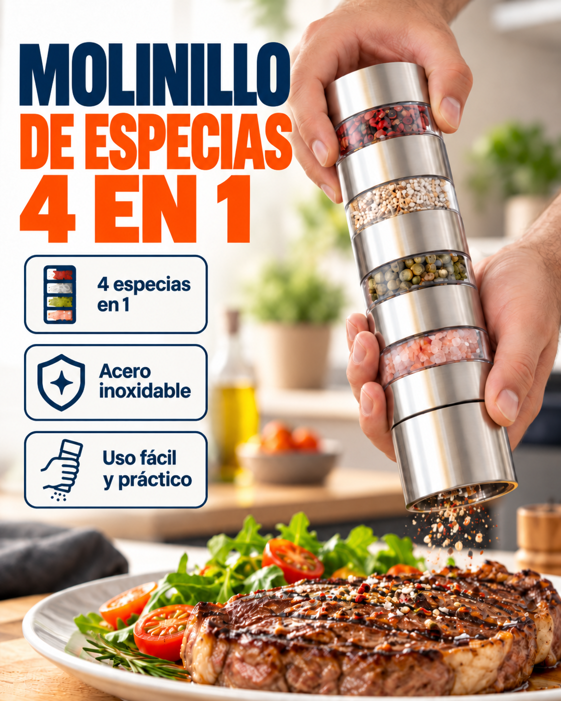 Molinillo de especias 4 en 1