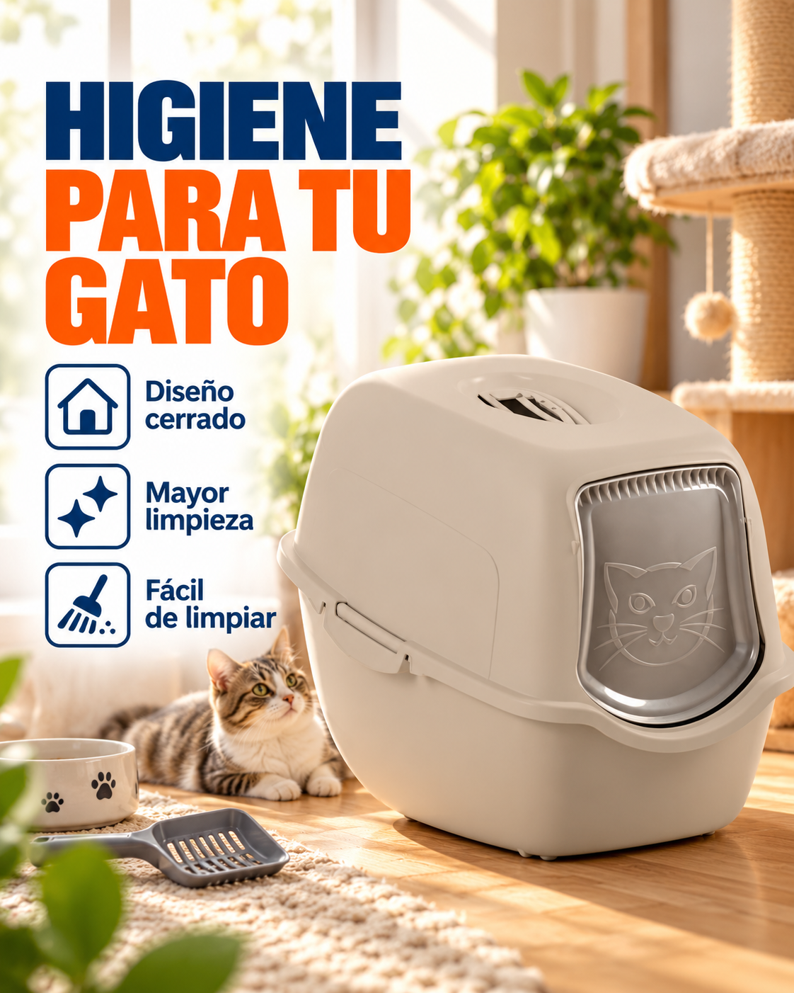 Arenero para gatos