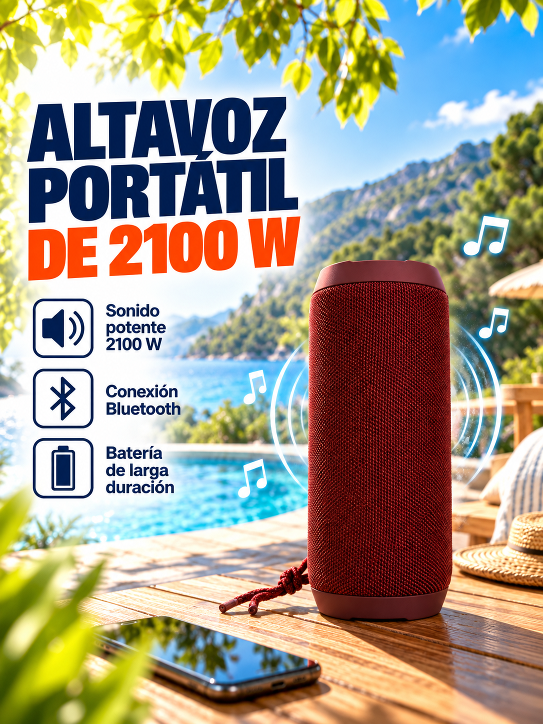 Altavoz portátil de 2100 W