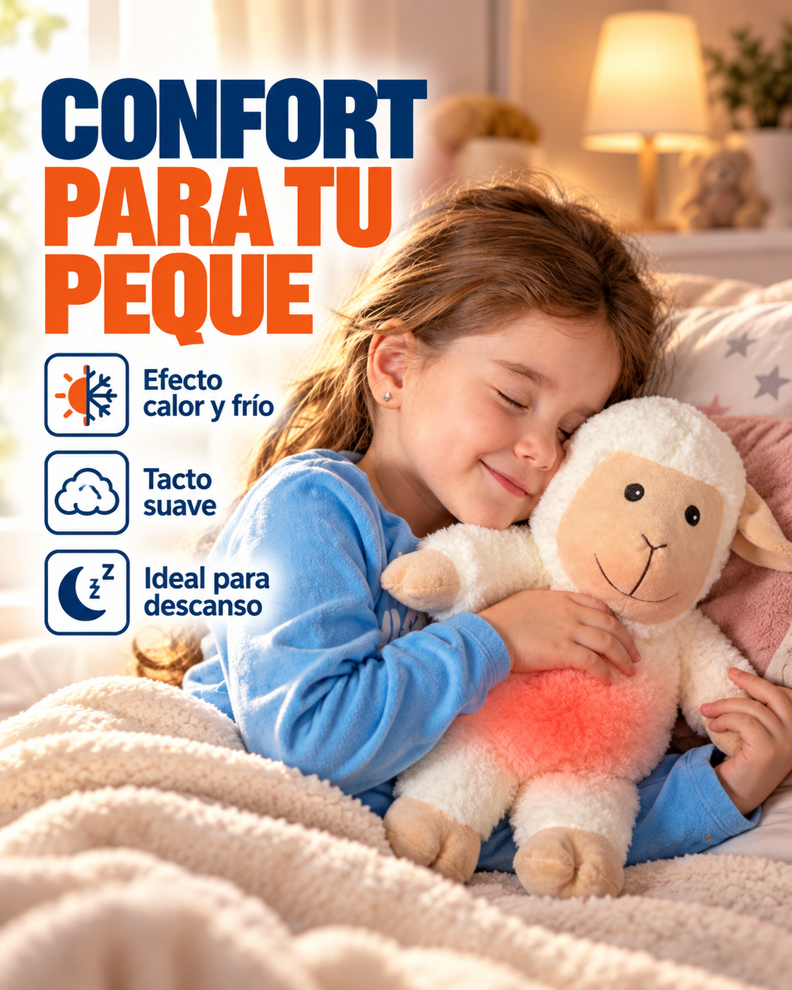 Peluche de oveja con efecto de calor y frío