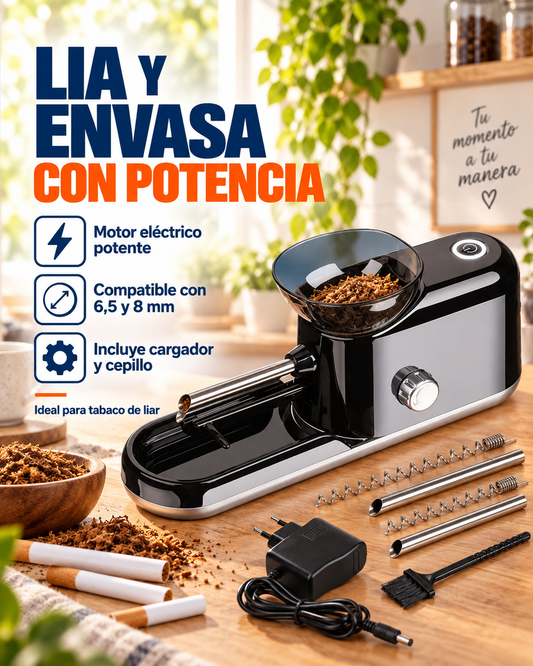 Máquina liadora eléctrica y envasadora de tabaco