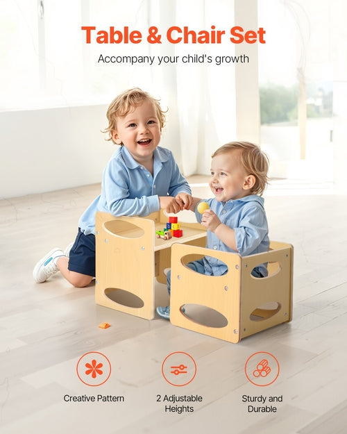 Conjunto de mesa y silla Montessori